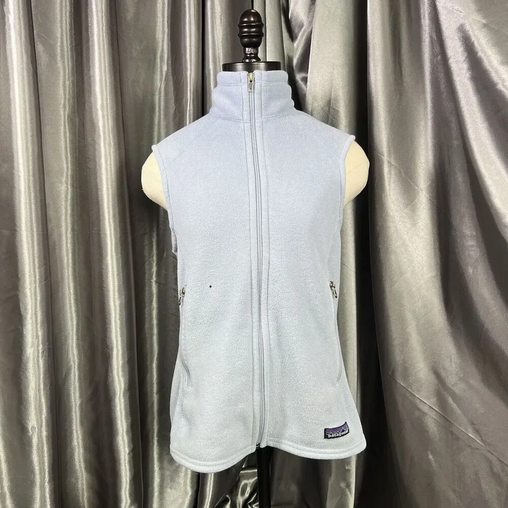Vintage Patagonia Synchilla Vest Women's Med Blue Full‎ Zip Fleece Gorpcore Hike